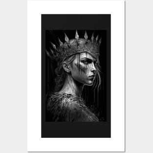 Fierce Warrior Queen Illustration Posters and Art